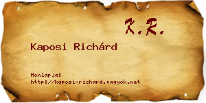 Kaposi Richárd névjegykártya